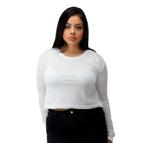 2 Women's Long Sleeve Cropped T