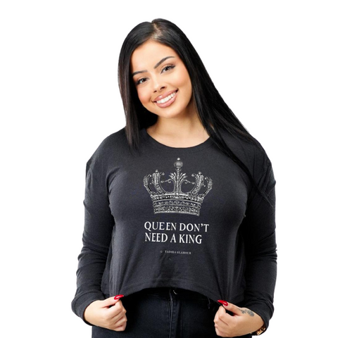 2 Women's Long Sleeve Cropped T